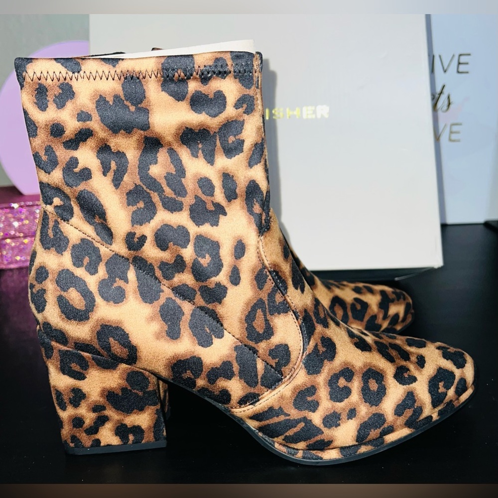 NEW Marc Fisher Leopard Sock Boot